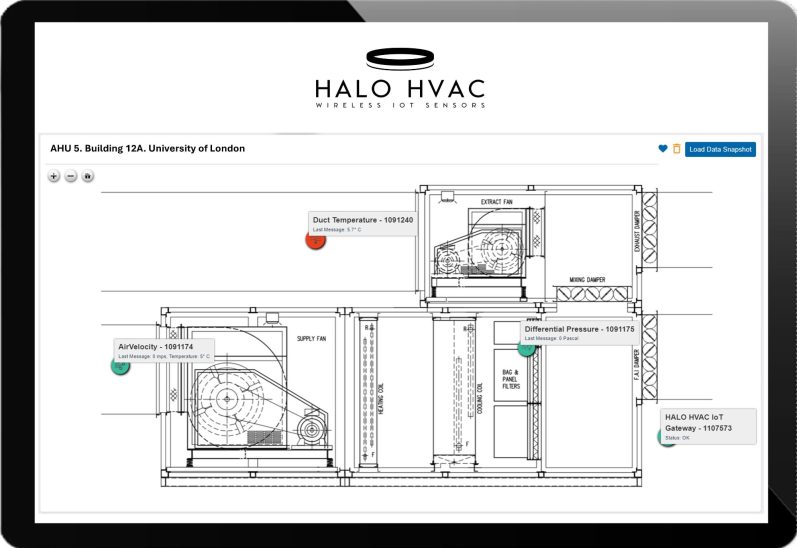 HALO HVAC Wireless Sensors IOT Dashboard